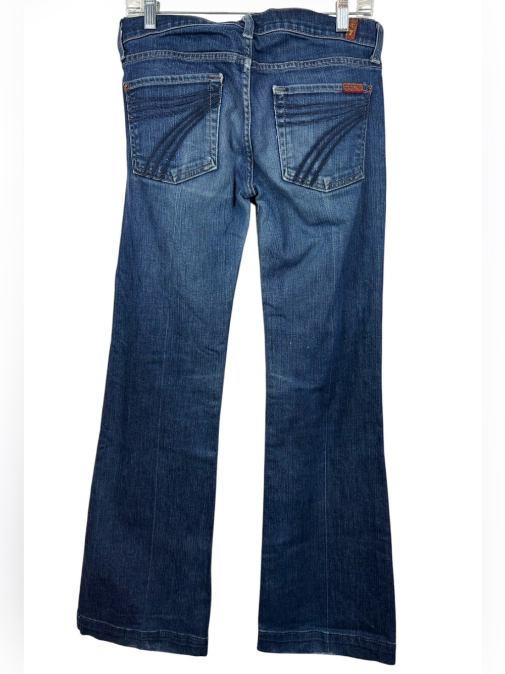 7FAM Dojo Dark Wash low Rise Flare Leg Jeans 28